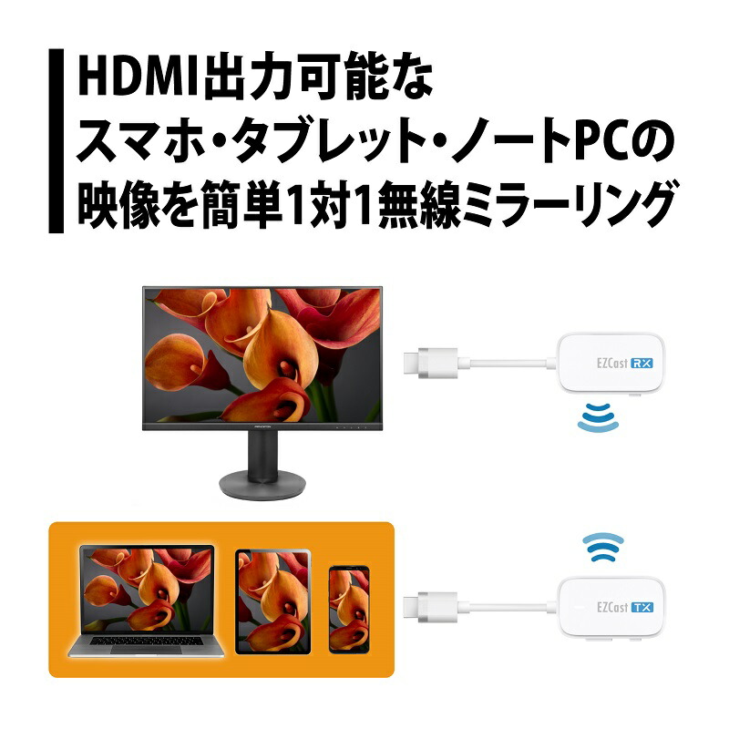 楽天市場】EzCast Pocket ワイヤレスプレゼンテーション HDMI to HDMI