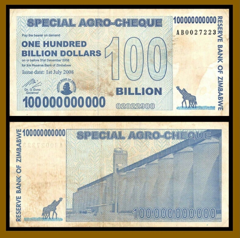 楽天市場】【品質保証書付】 ジンバブエドル 1000億ドル 20枚