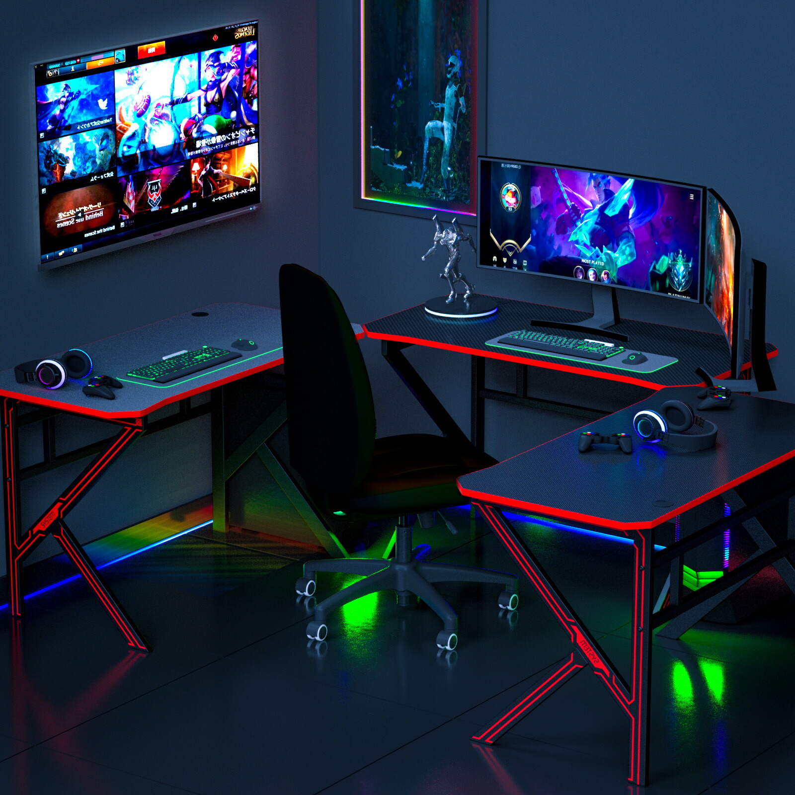 楽天市場】【P5倍+最大2000円offクーポン】ゲーミングデスク パソコン