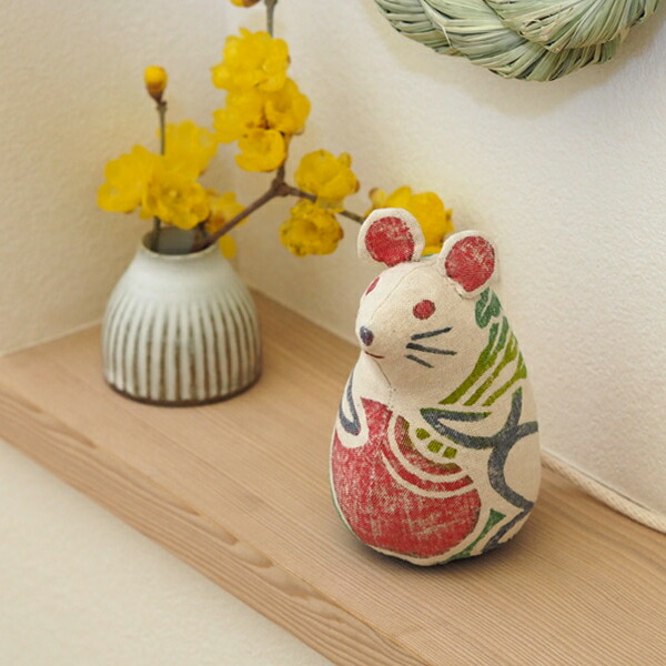 楽天市場】真工藝 木版手染めぬいぐるみ 干支シリーズ・親 子 ねずみ