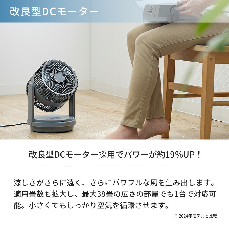 楽天市場】【QUADS公式】 パワフル2枚羽根 DC サーキュレーター 38畳
