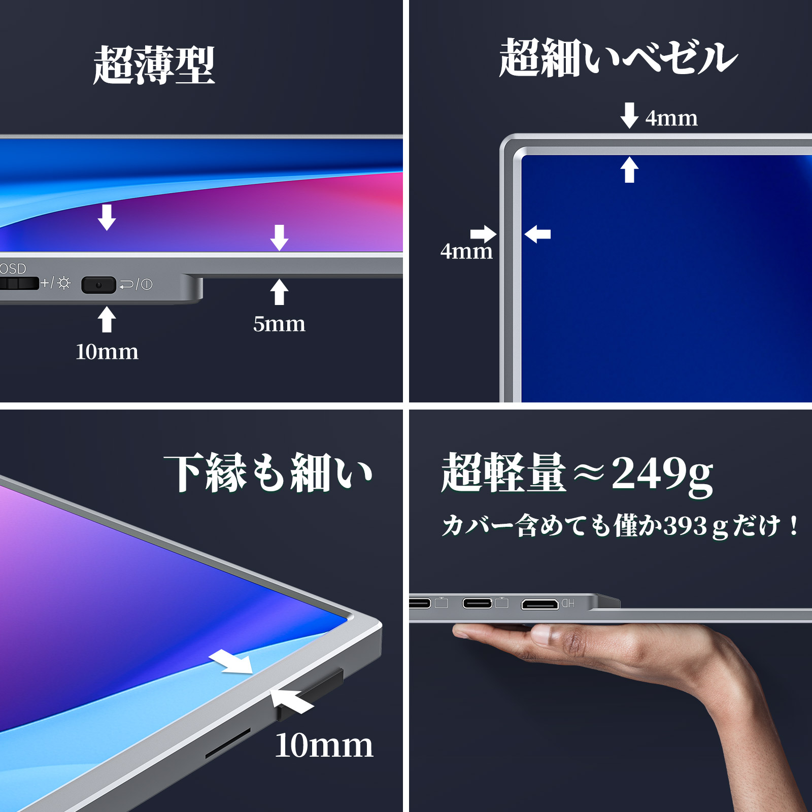 楽天市場】モバイルモニター VisionOwl 10.5インチ 超軽量249g 高輝度