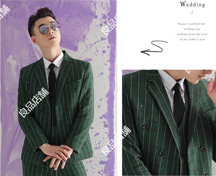 楽天市場】グリーン チェック柄 スリーピース スーツ メンズ