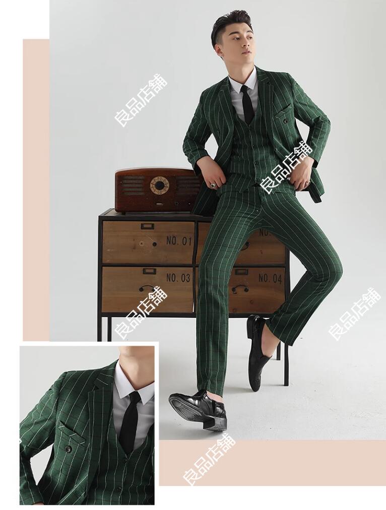 楽天市場】グリーン チェック柄 スリーピース スーツ メンズ