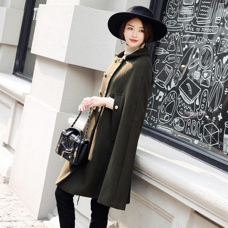 楽天市場】2色 緑/黒 無地 レディースコート 品質良い ポンチョコート