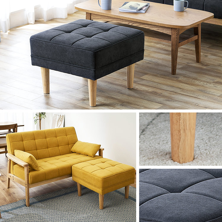 楽天市場】オットマン スツール チェア ダークグレー オフホワイト