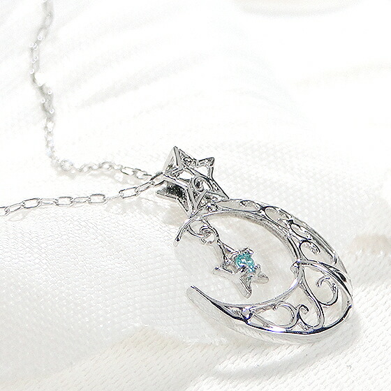 楽天市場】K10 パライバトルマリン クレセント ムーン ネックレス送料