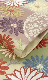 楽天市場】正絹 西陣袋帯 菊花縫箔文 : 楽市きもの館