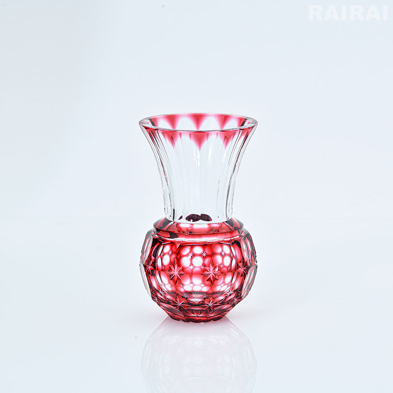 楽天市場】薩摩切子 花入れ 小 金赤 黄 藍 緑 創作 島津薩摩切子 薩摩