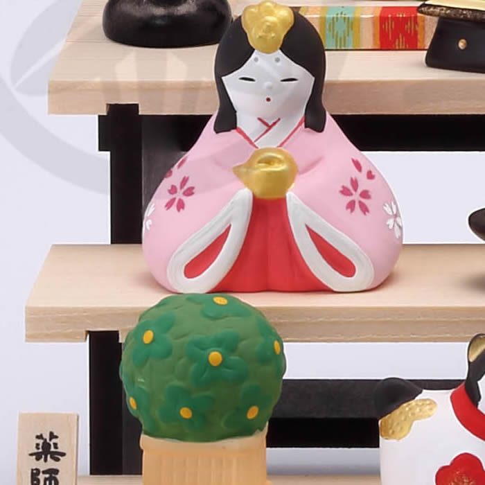 楽天市場】【錦彩 さくら雛（組み立て式三段飾り・5人）】立て名札