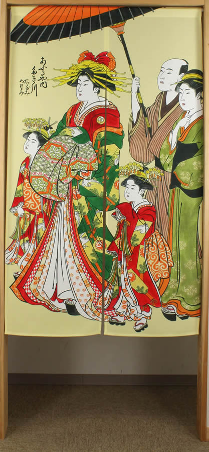 楽天市場】【和風のれん】浮世絵のれん 花魁14587【幅85cm×長さ150cm