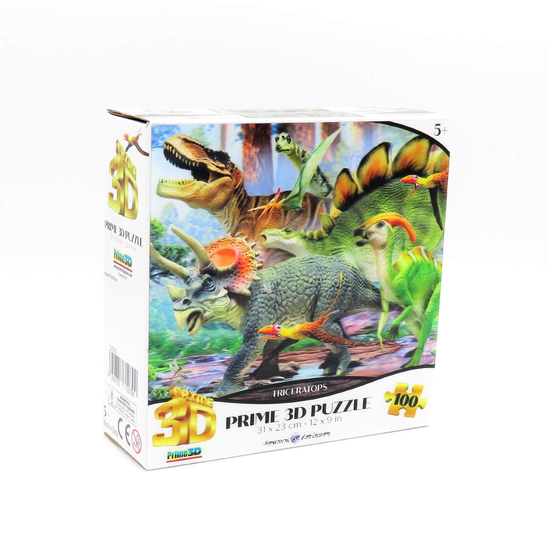 楽天市場】恐竜 パズル 3Dジグソーパズル 100ピース「トリケラトプス