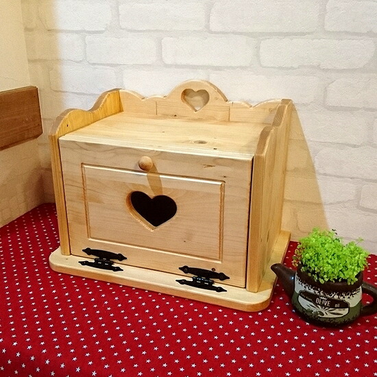 楽天市場】2斤収納 ブレッドケース ハートくり抜き W40cm [RBX-9