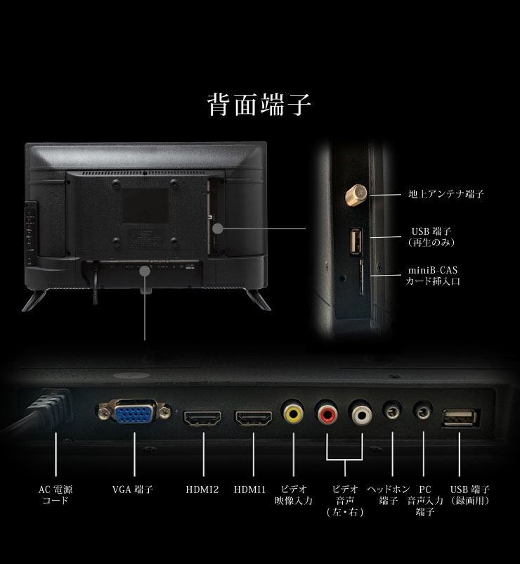 楽天市場】19型 液晶テレビ 外付けHDD録画対応 LE-1912TS 19V 19インチ