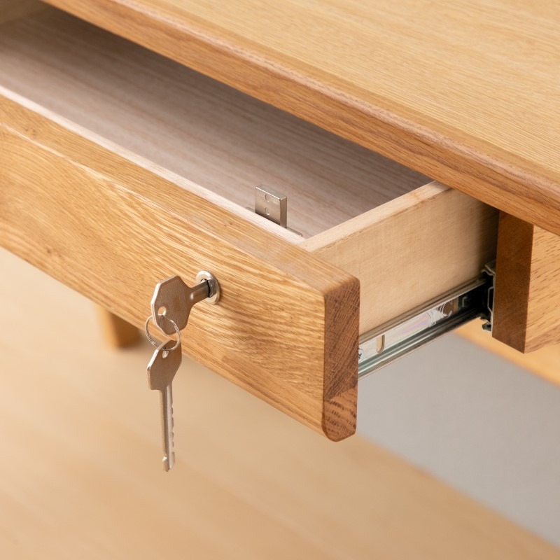 楽天市場】一生紀 学習デスク 引き出し付 幅80cm コンセント付 木製