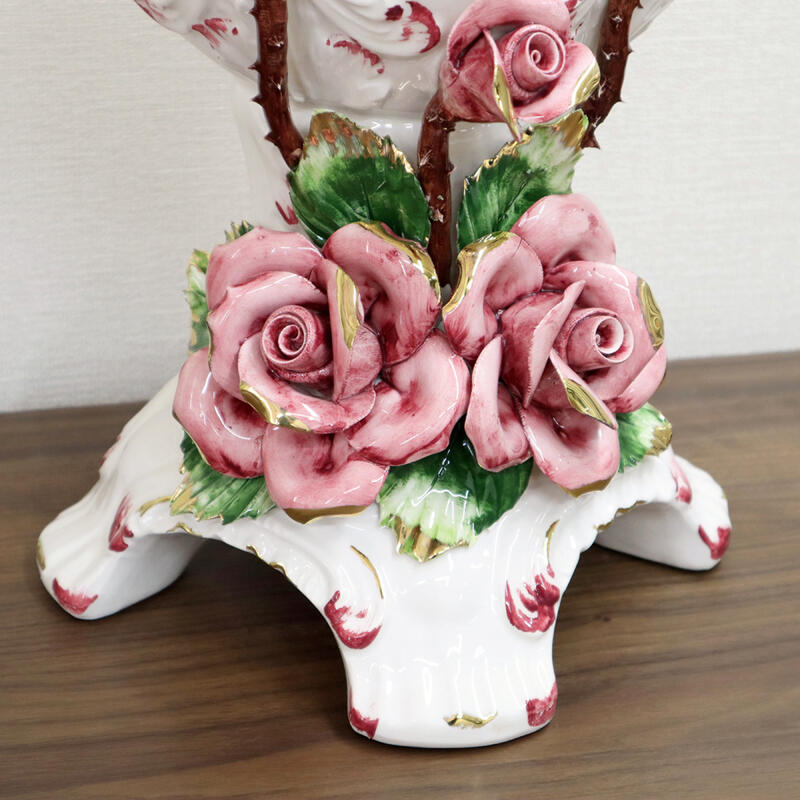 楽天市場】イタリア製 陶花 フラワーベースハンドメイド オブジェ