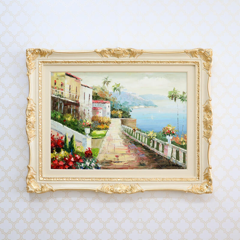 油彩画家 ウィルム ヘンラート イタリア製 絵画 額縁 輸入雑貨 複製画