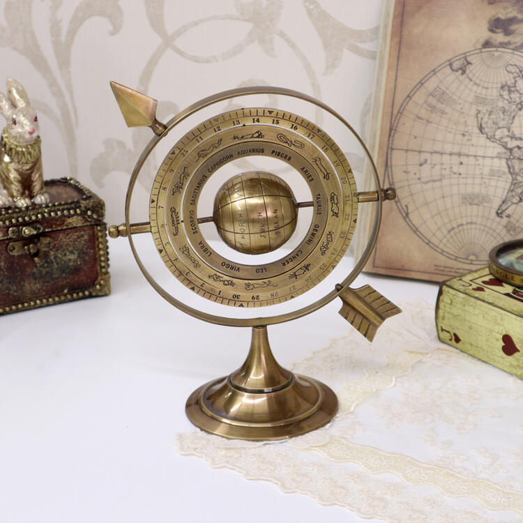 楽天市場】真鍮製 天球儀 アンティークゴールドインテリア オブジェ