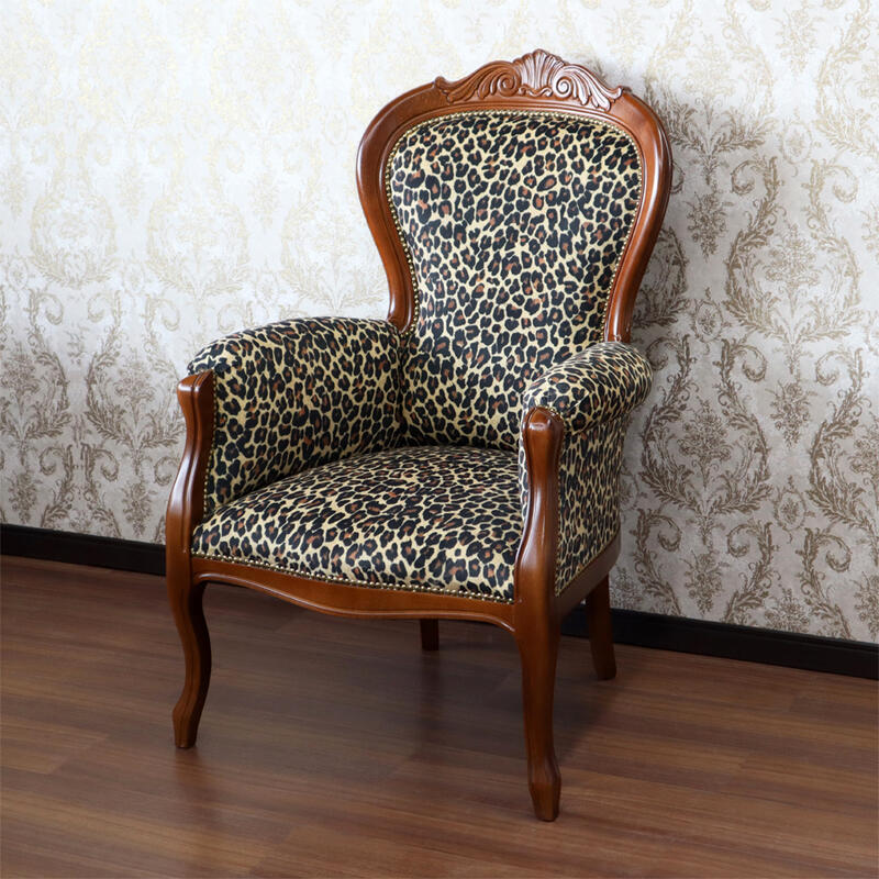 楽天市場】ポイント5倍SALEイタリア製 アームチェア レオパード