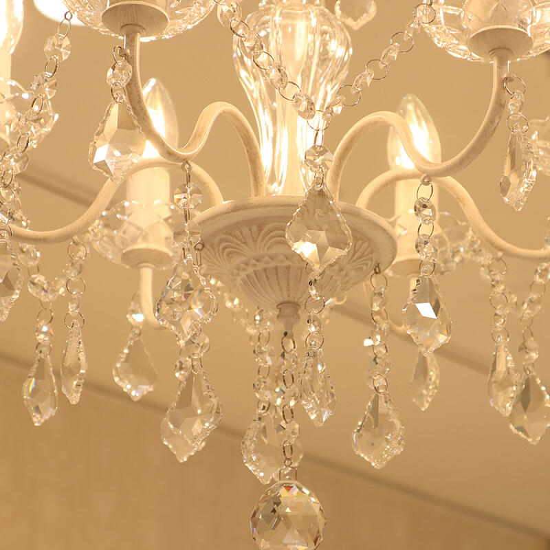 楽天市場】6灯シャンデリア アンティークホワイトシャンデリア ライト