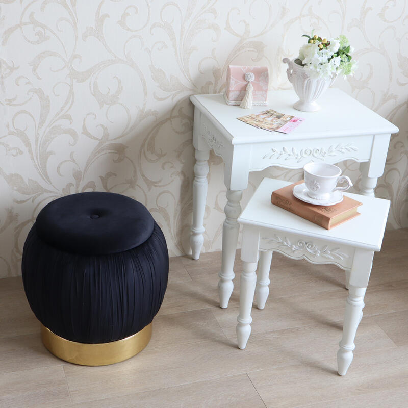 楽天市場】ポイント10倍SALE収納付き マカロンスツール ブラック