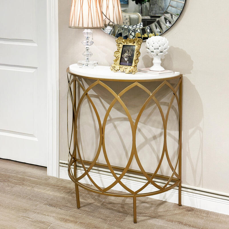 楽天市場】コンソールテーブル ホワイト×ゴールドアイアン コンソール