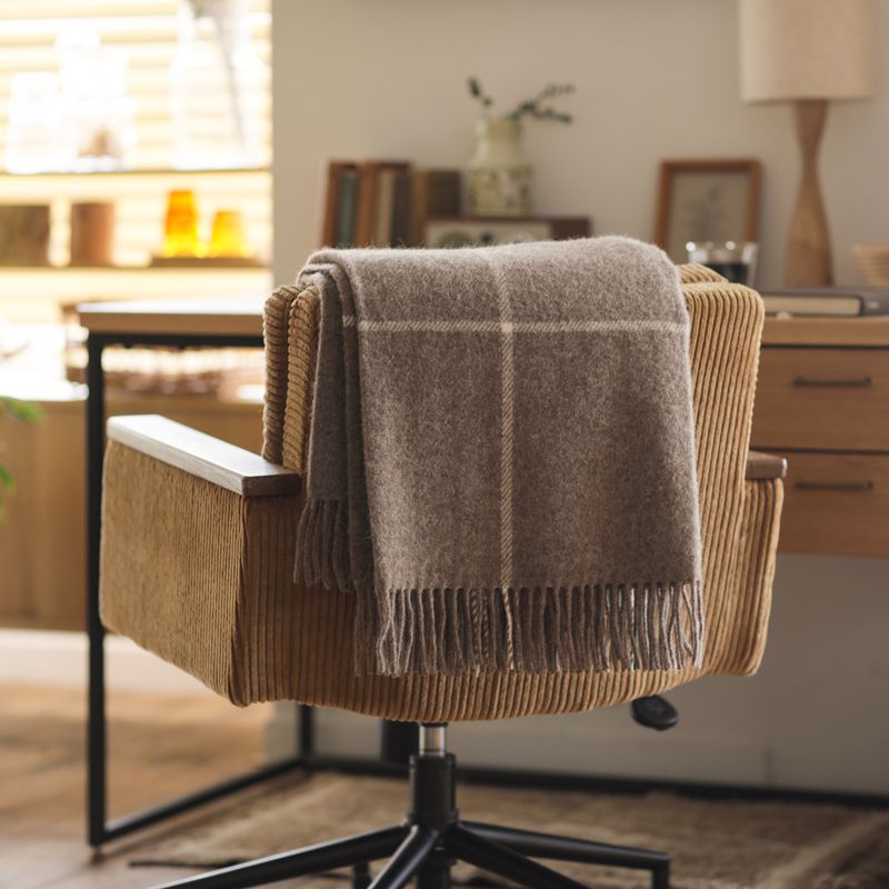 美品】シルケボー ブランケット 大判 ブラウン チェック 130×185cm