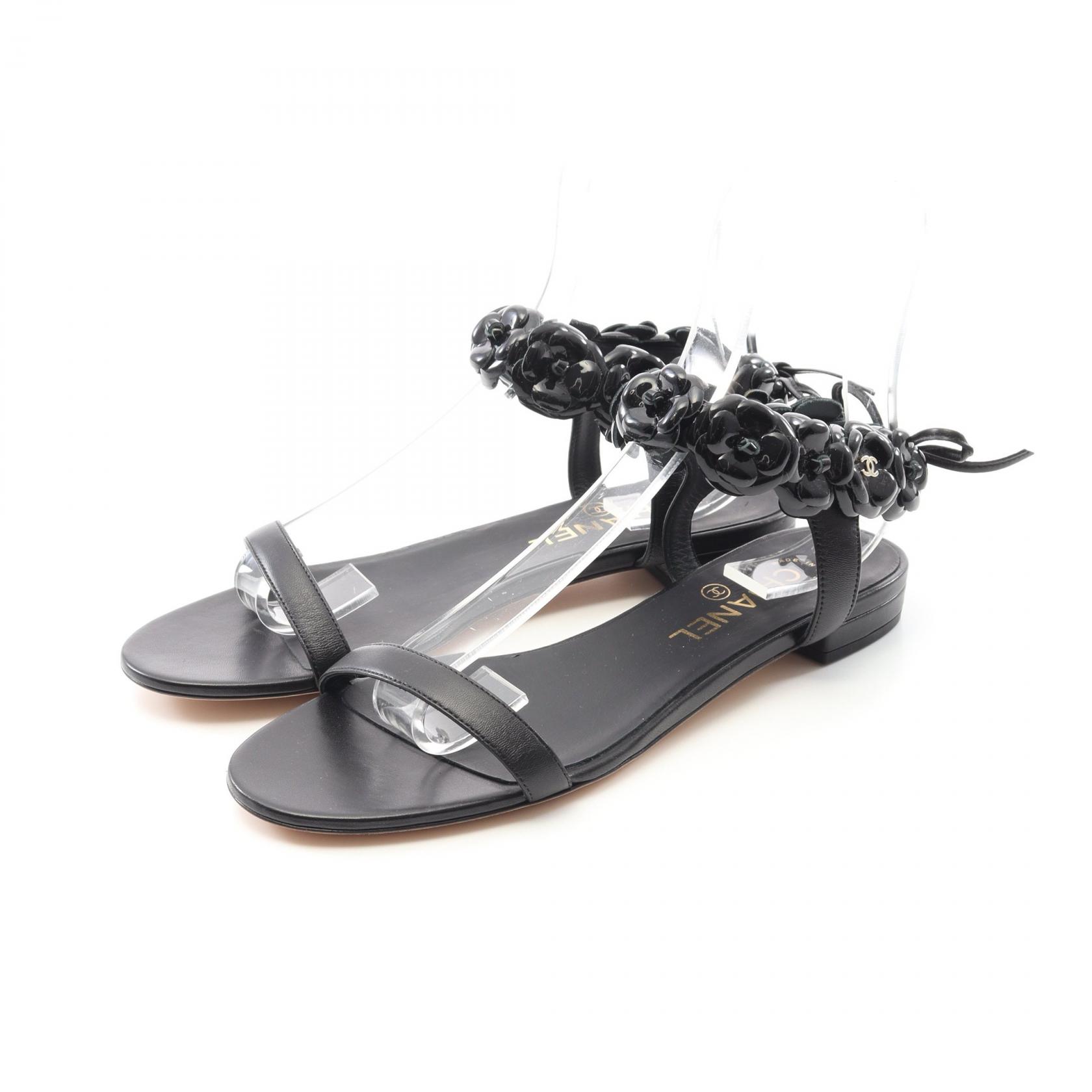 CHANEL シャネル カメリア マトラッセ ヒールサンダル 36 1/2 楽天市場