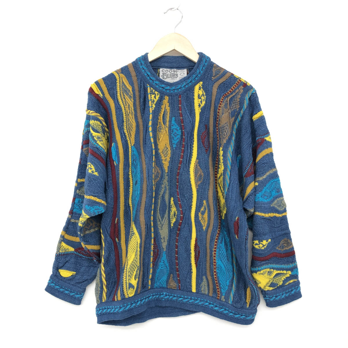 coogi クージー 3Dニット 立体網 インディゴ 藍染 Sサイズ コットン