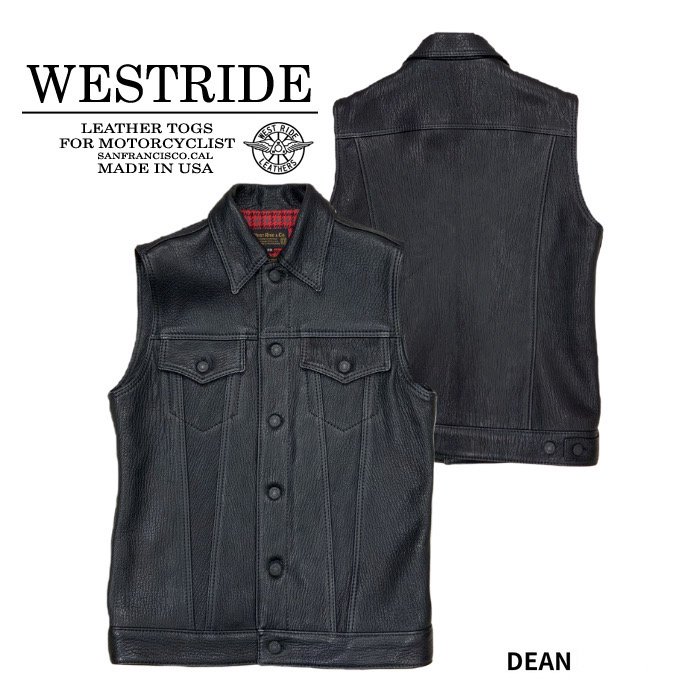楽天市場】【WESTRIDE/ウエストライド】レザーベスト/DEAN BKG1☆REAL
