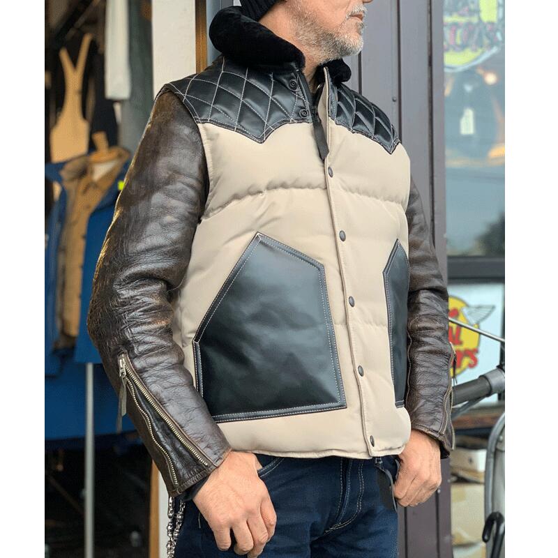 楽天市場】【SKULL FLIGHT スカルフライト】ベスト / LEATHER DOWN