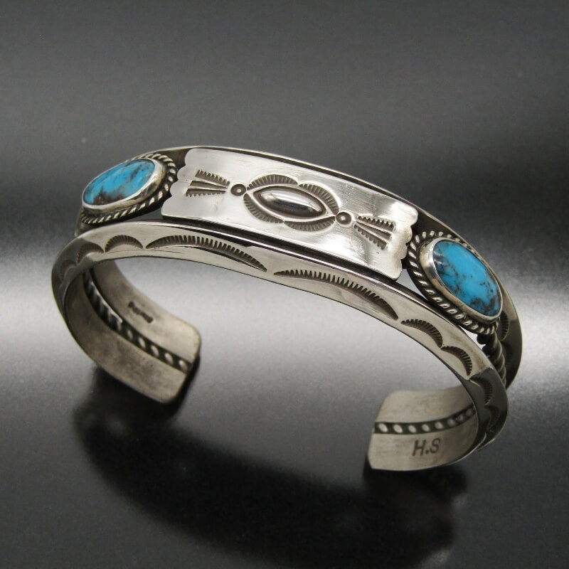 楽天市場】【中古】美品 Herman Smith ナバホ族 バングル 2ターコイズ