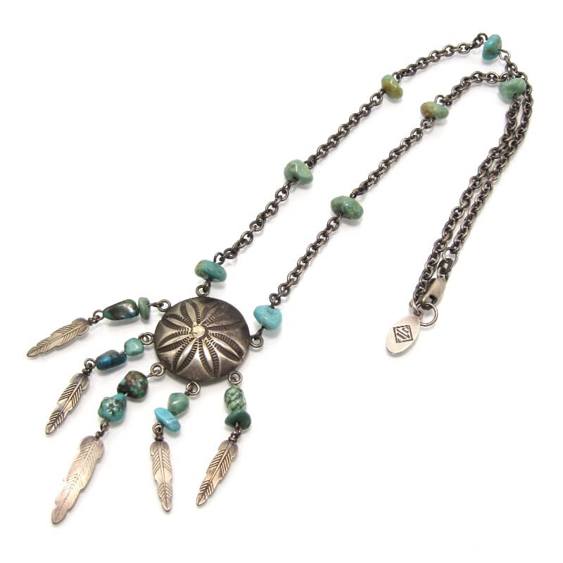 イ*ム様 ラルフローレン RL シルバー925 花型コンチョ グリーン