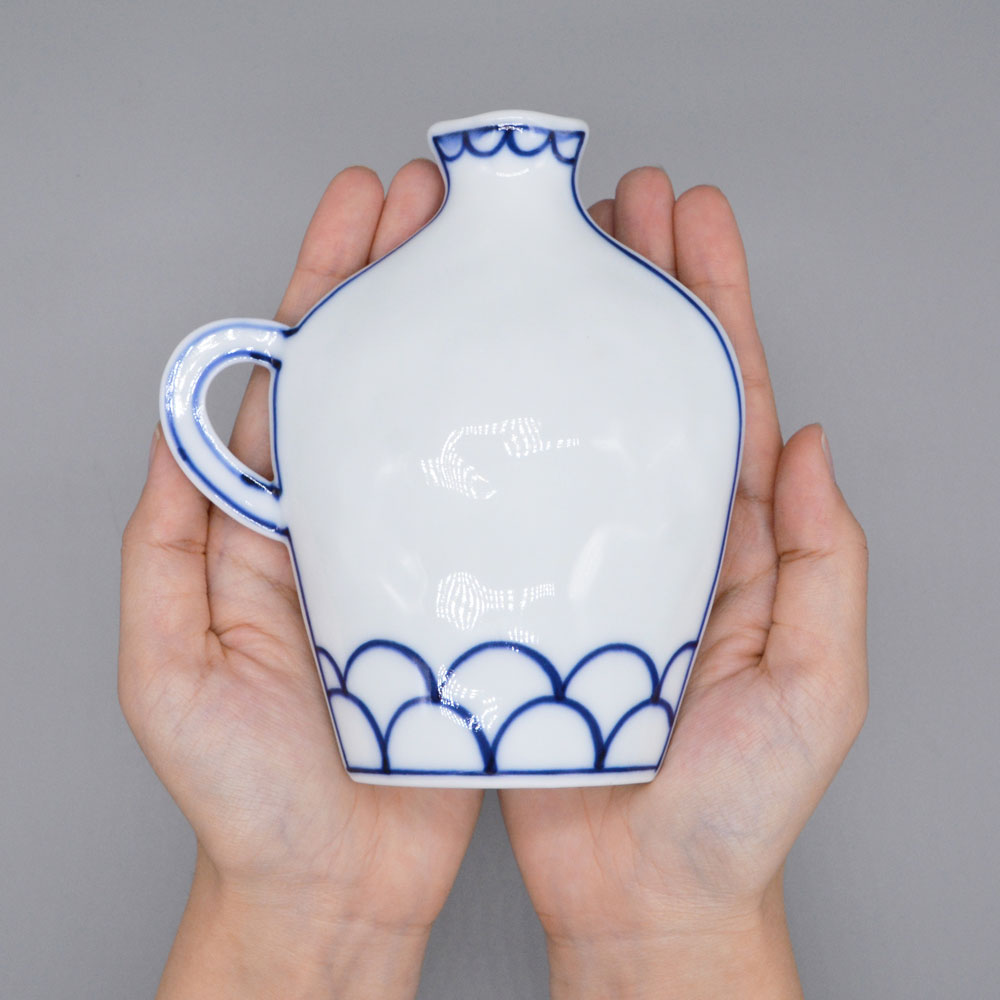 楽天市場】眞窯 リバーシブルな花びん 波とストライプ（ 小さい取手