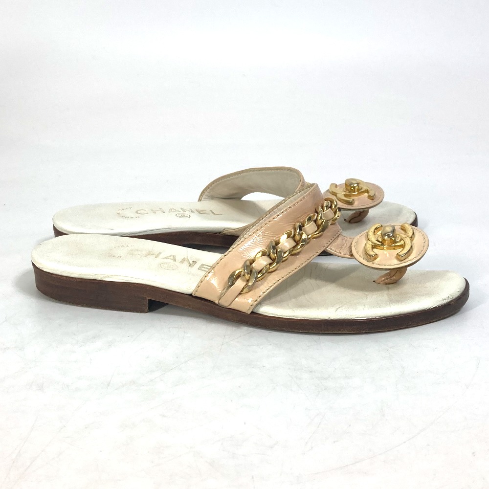 楽天市場】CHANEL シャネル 靴 フラット ペタンコ トング CC ココ