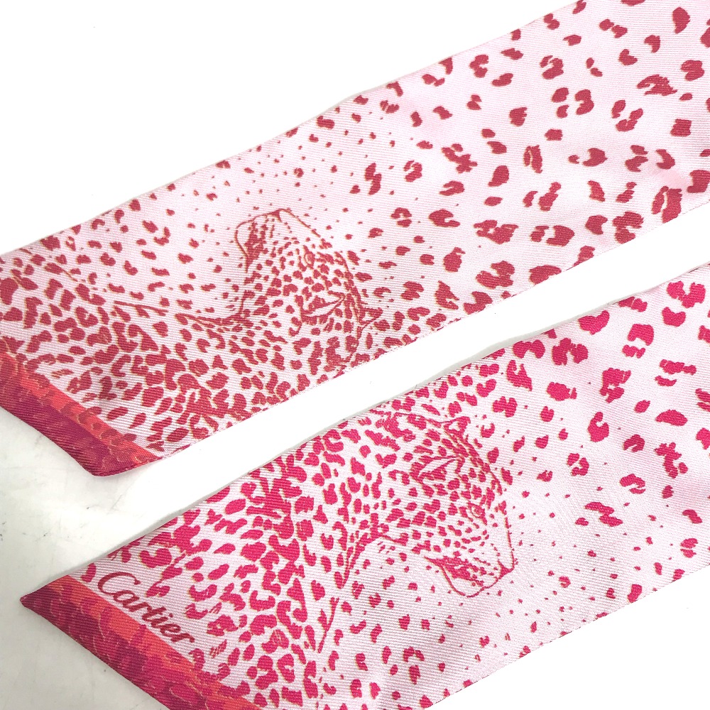 Cartier レオパード柄 シルクハンカチ Cartier レオパード柄 シルク