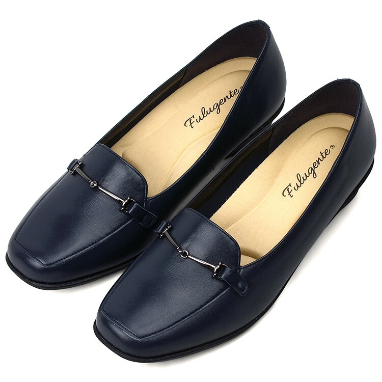 楽天市場】ビットローファーパンプス ネイビー 本革 革靴 革製品 日本