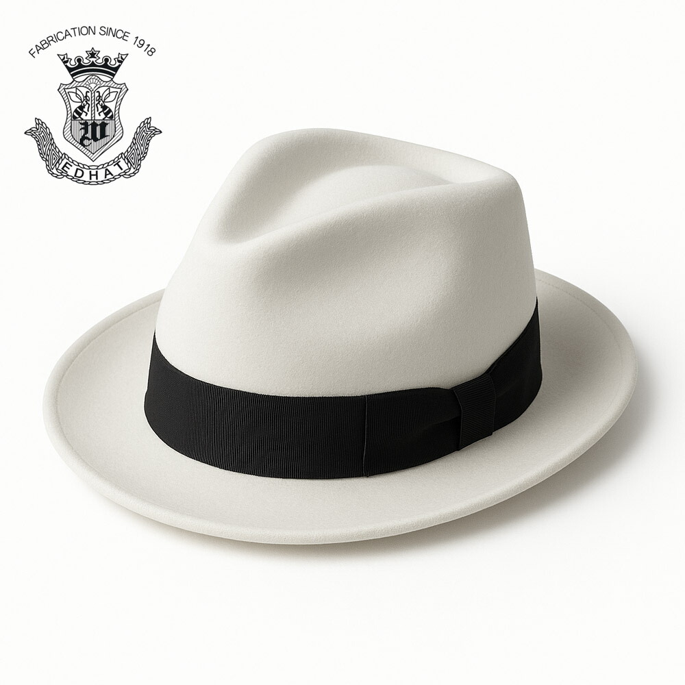 楽天市場】【日本製 EDHAT 白】ウール フェルト 中折れハット ホワイト