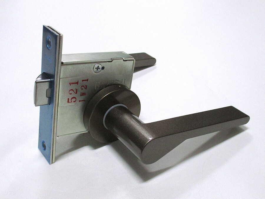 楽天市場】ミワロック21番アルミレバーハンドル ブロンズ色LO21