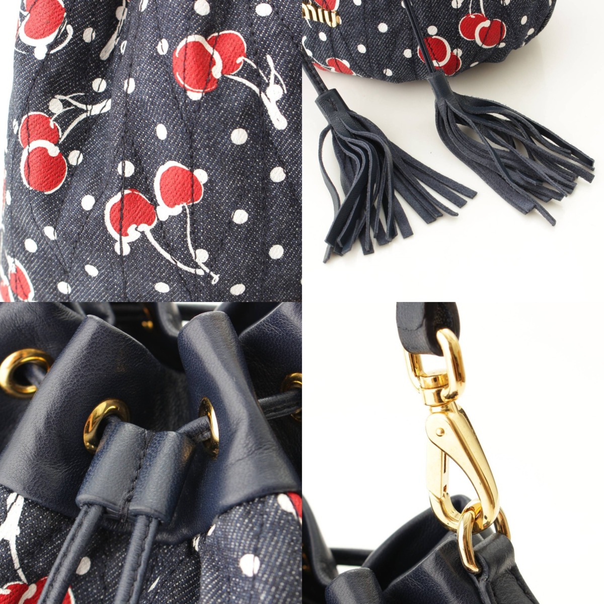 楽天市場】【ミュウミュウ】Miu Miu デニム ドローストリング チェリー