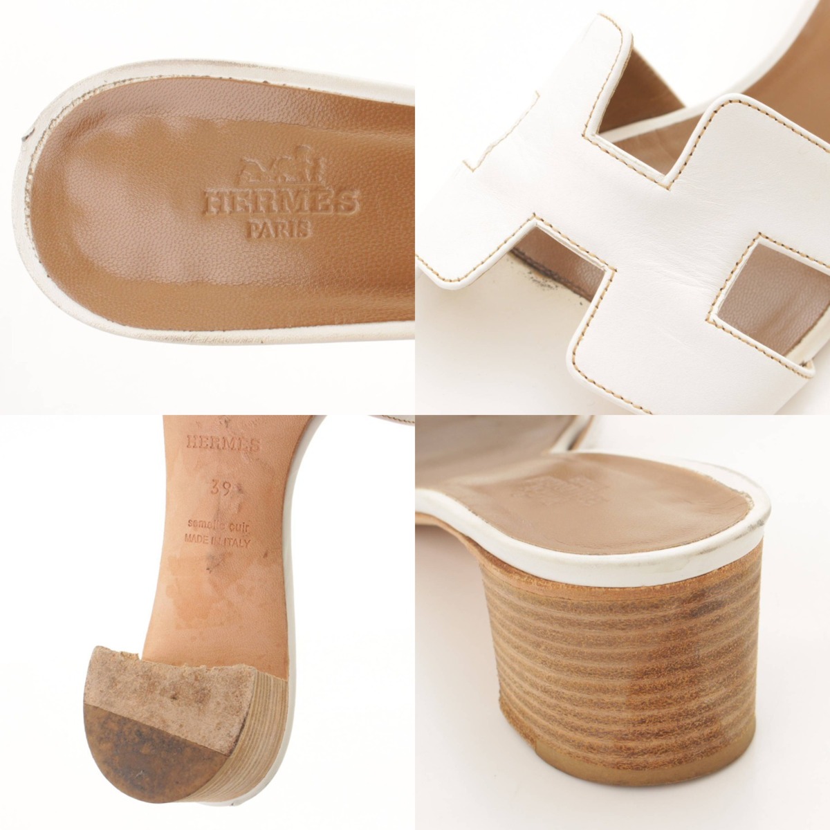 楽天市場】【エルメス】Hermes オアジス Hマーク レザー ミュール