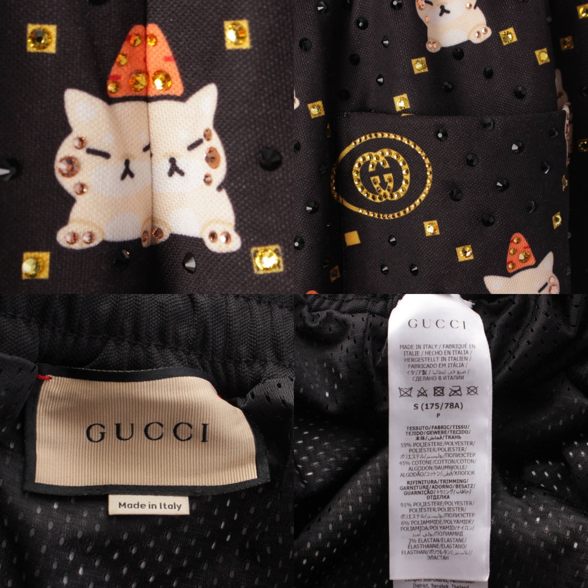 楽天市場】【グッチ】Gucci メンズ GG キャット 猫 スタッズ コットン