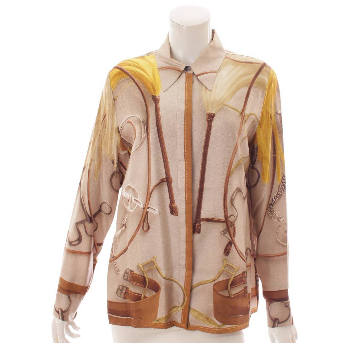 楽天市場】【エルメス】Hermes ゴルチエ期 シルクシャツ ブラウス 馬具