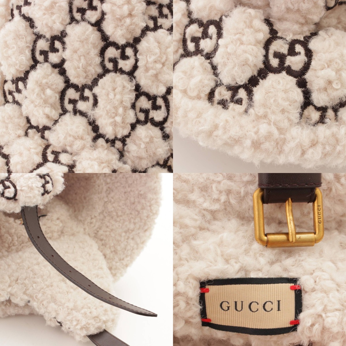 楽天市場】【グッチ】Gucci GG イヤーフラップ ファー ハット ベルト