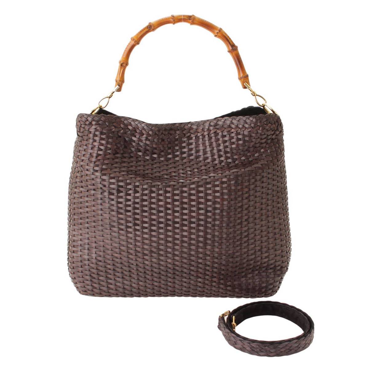 楽天市場】【グッチ】Gucci バンブー 編み込み レザー ハンドバッグ