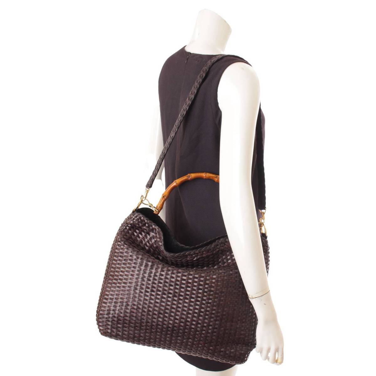 楽天市場】【グッチ】Gucci バンブー 編み込み レザー ハンドバッグ