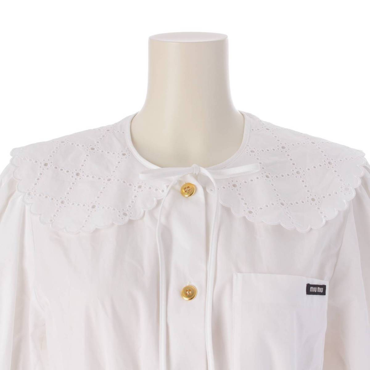 楽天市場】【ミュウミュウ】Miu Miu 21年 ホワイトポプリン デザイン襟