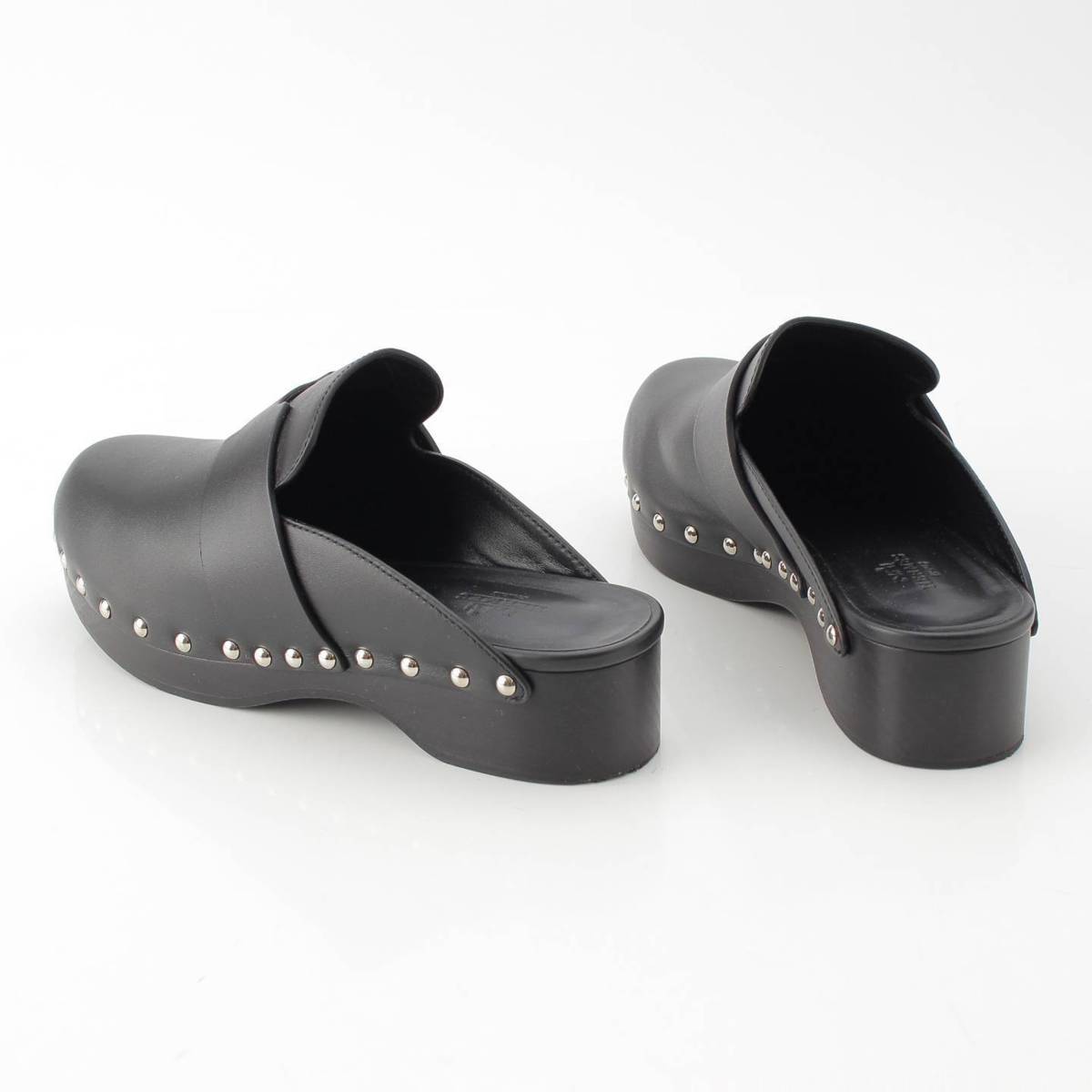 楽天市場】【エルメス】Hermes カリャ レザー スタッズ 厚底 ミュール