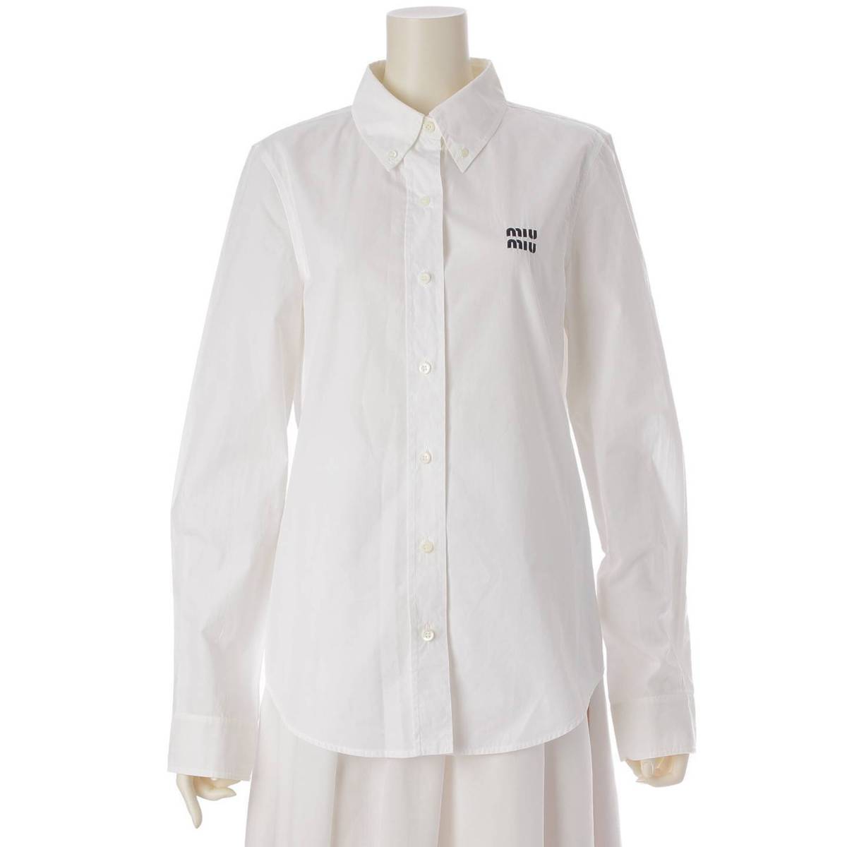 楽天市場】【ミュウミュウ】Miu Miu コットン ポプリン ロゴ刺繍入り