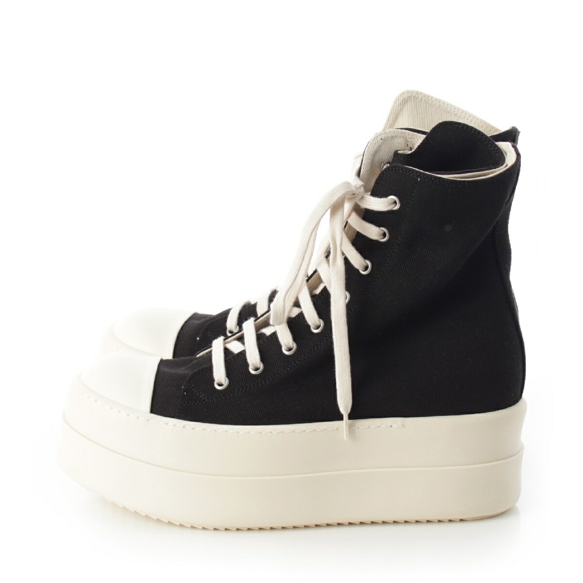 RICK OWENS DRKSHDW 黒キャンバスハイカットスニーカー RICK OWENS
